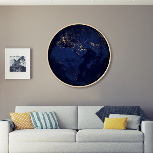 Photographic Earth Surface Wall Art for Kids Bedroom, Dark Color, Multiple Sizes Dark Blue Clearhalo 'Art Gallery' 'Canvas Art' 'Kids' Arts' 1862149