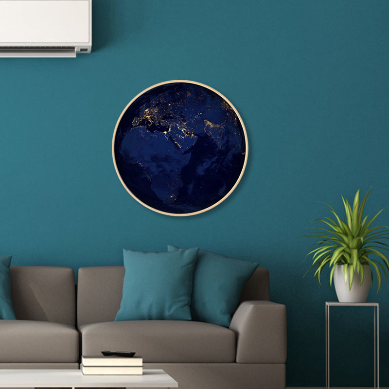 Photographic Earth Surface Wall Art for Kids Bedroom, Dark Color, Multiple Sizes Clearhalo 'Art Gallery' 'Canvas Art' 'Kids' Arts' 1862150