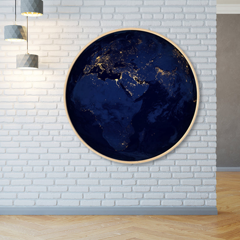 Photographic Earth Surface Wall Art for Kids Bedroom, Dark Color, Multiple Sizes Clearhalo 'Art Gallery' 'Canvas Art' 'Kids' Arts' 1862151