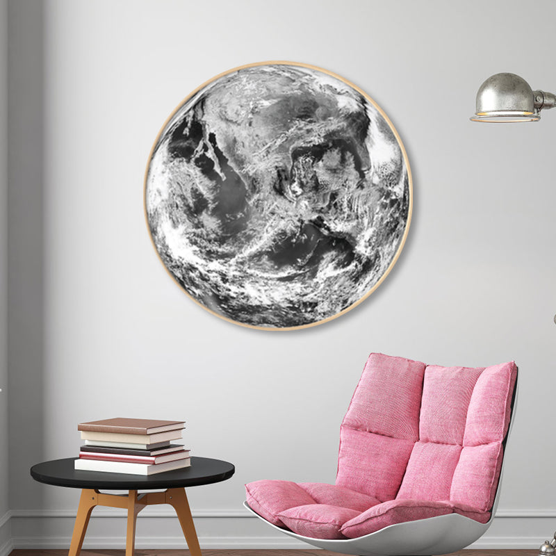 Photographic Earth Surface Wall Art for Kids Bedroom, Dark Color, Multiple Sizes Clearhalo 'Art Gallery' 'Canvas Art' 'Kids' Arts' 1862157