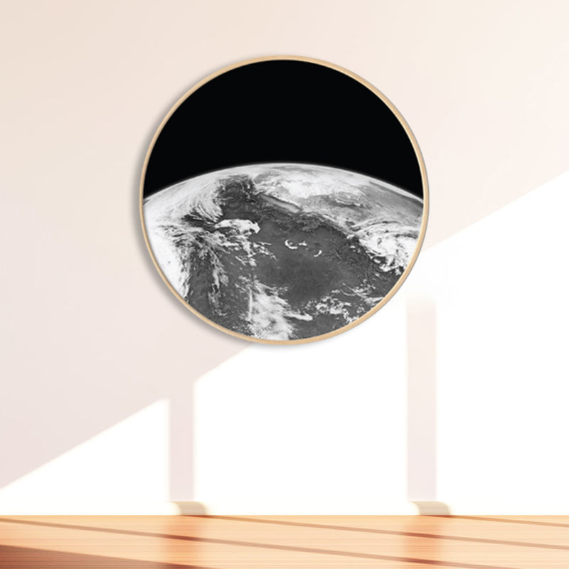 Photographic Earth Surface Wall Art for Kids Bedroom, Dark Color, Multiple Sizes Black Clearhalo 'Art Gallery' 'Canvas Art' 'Kids' Arts' 1862160