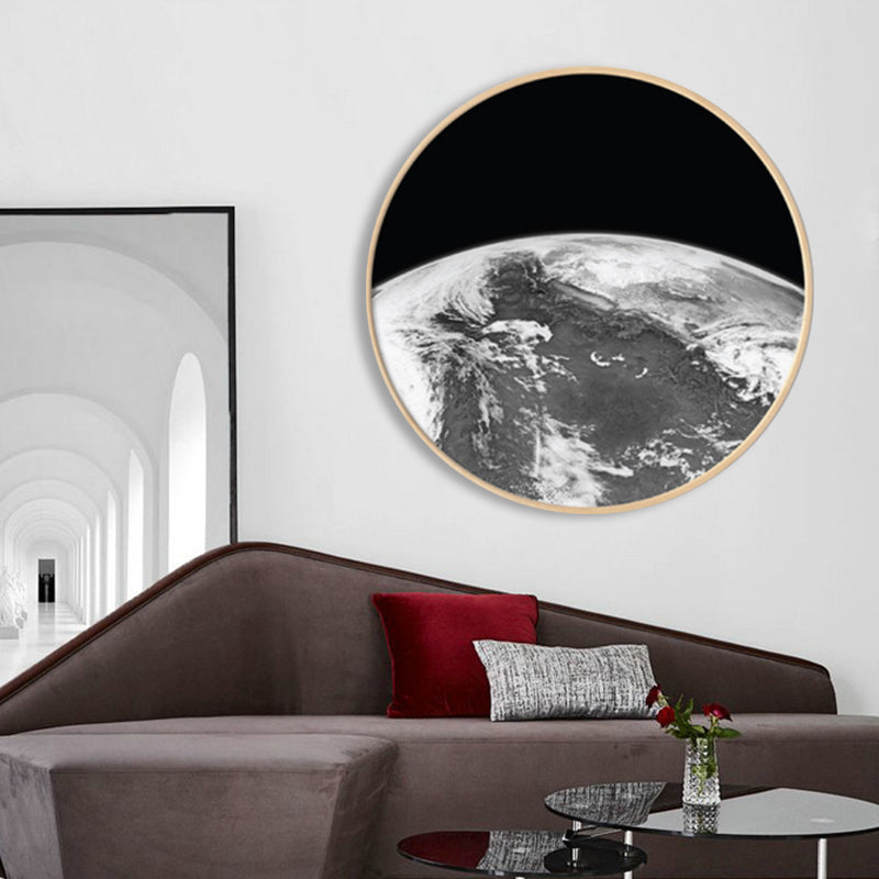 Photographic Earth Surface Wall Art for Kids Bedroom, Dark Color, Multiple Sizes Clearhalo 'Art Gallery' 'Canvas Art' 'Kids' Arts' 1862161