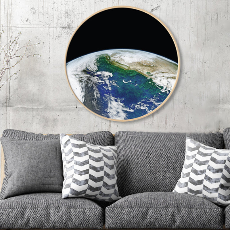 Photographic Earth Surface Wall Art for Kids Bedroom, Dark Color, Multiple Sizes Clearhalo 'Art Gallery' 'Canvas Art' 'Kids' Arts' 1862166