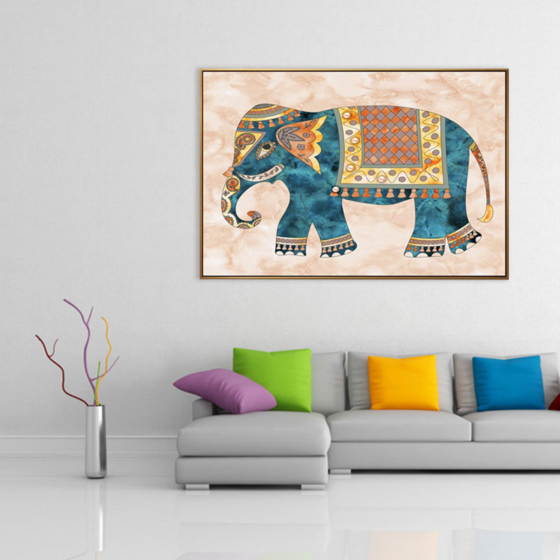 Asian Drawing Animal Art Print Canvas Textured Light Color Wall Decor for Living Room Clearhalo 'Arts' 'Canvas Art' 1862169