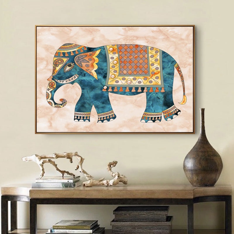 Asian Drawing Animal Art Print Canvas Textured Light Color Wall Decor for Living Room Clearhalo 'Arts' 'Canvas Art' 1862170