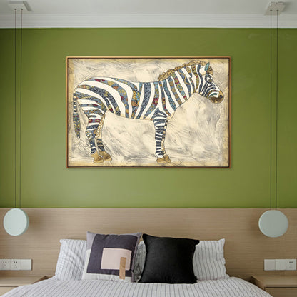Asian Drawing Animal Art Print Canvas Textured Light Color Wall Decor for Living Room White Clearhalo 'Arts' 'Canvas Art' 1862183