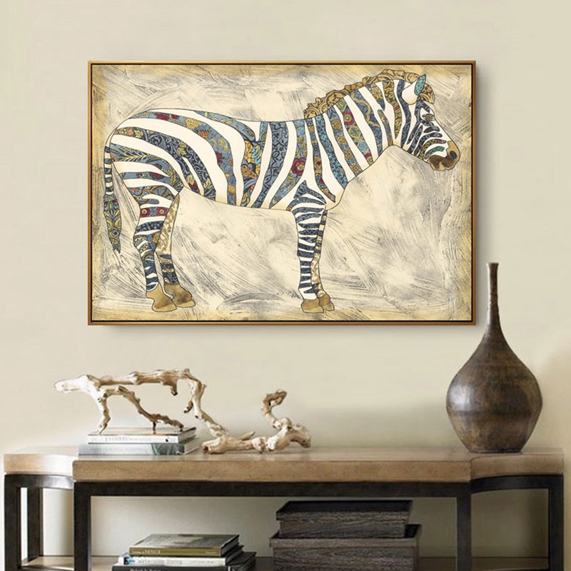 Asian Drawing Animal Art Print Canvas Textured Light Color Wall Decor for Living Room Clearhalo 'Arts' 'Canvas Art' 1862185