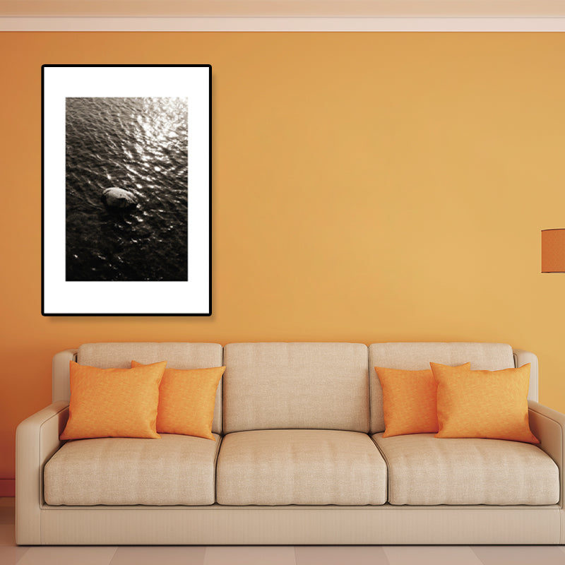 Textured Sea Surface Wall Art Tropical Canvas Print for House Interior, Multiple Sizes Clearhalo 'Art Gallery' 'Canvas Art' 'Coastal Art Gallery' 'Tropical' Arts' 1862291