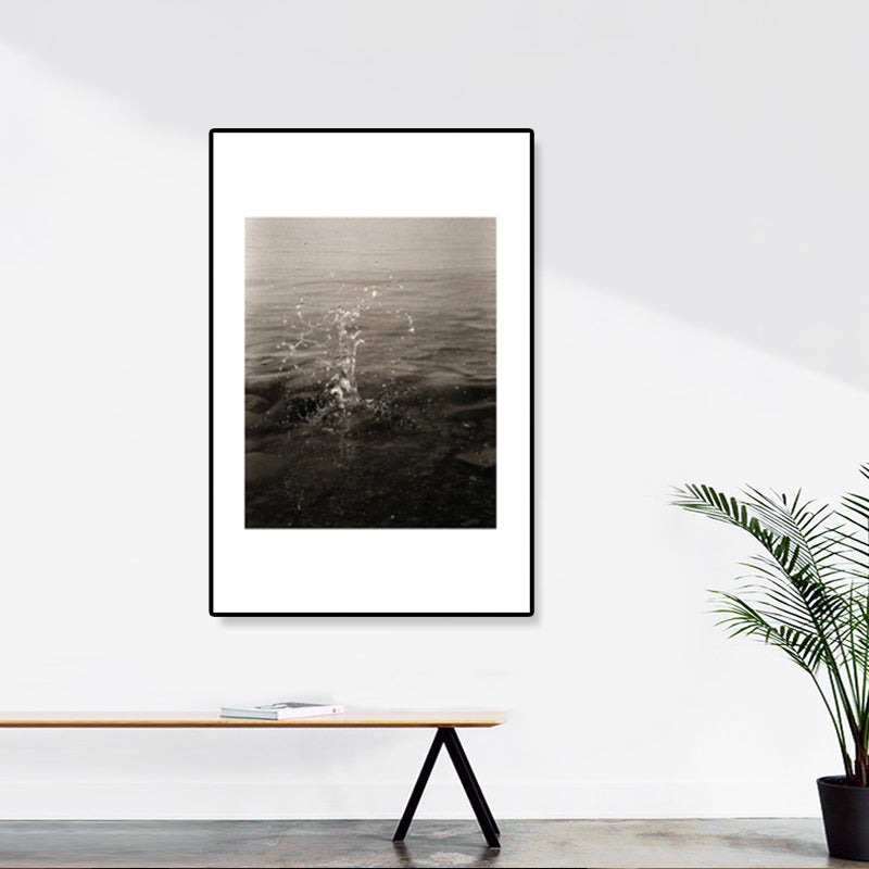 Textured Sea Surface Wall Art Tropical Canvas Print for House Interior, Multiple Sizes Dark Brown Clearhalo 'Art Gallery' 'Canvas Art' 'Coastal Art Gallery' 'Tropical' Arts' 1862294