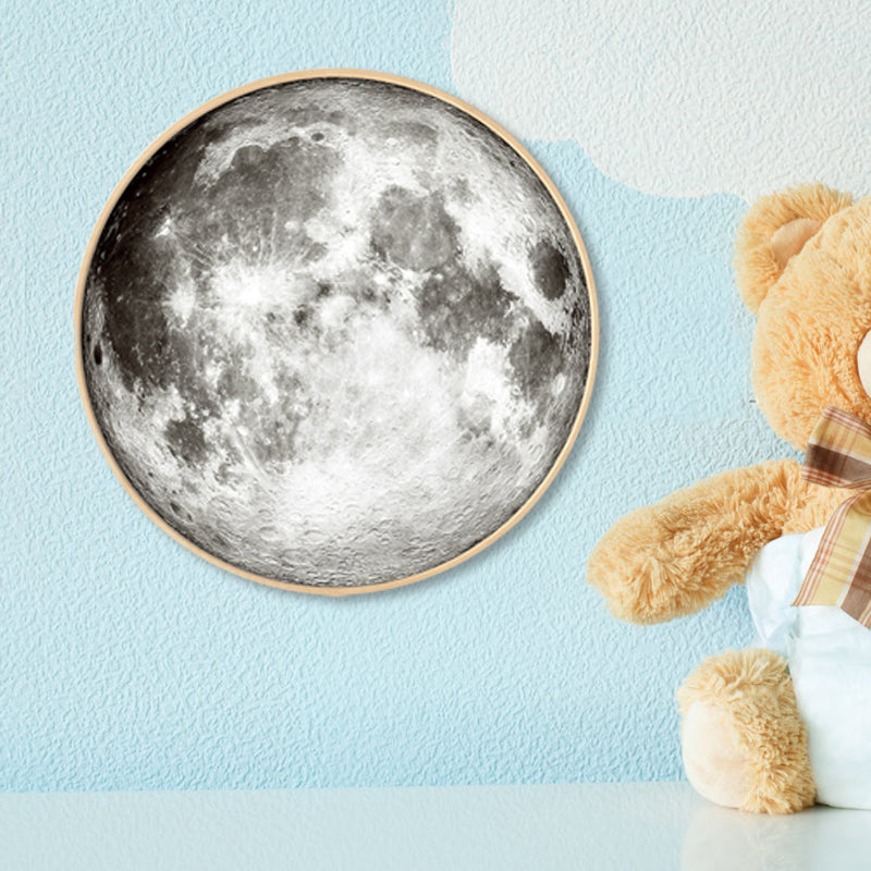 Textured Dark Color Canvas Kids Photo Print 3D Effect Planet Wall Art for Boys Room Clearhalo 'Art Gallery' 'Canvas Art' 'Kids' Arts' 1862317