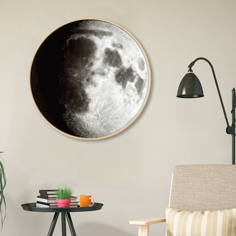 Textured Dark Color Canvas Kids Photo Print 3D Effect Planet Wall Art for Boys Room Clearhalo 'Art Gallery' 'Canvas Art' 'Kids' Arts' 1862324