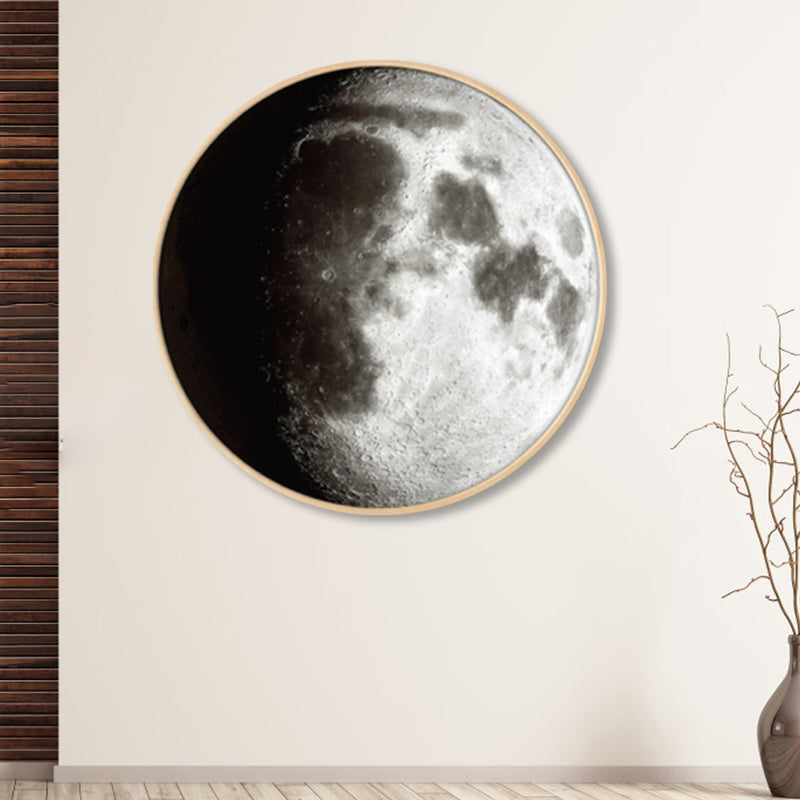 Textured Dark Color Canvas Kids Photo Print 3D Effect Planet Wall Art for Boys Room Clearhalo 'Art Gallery' 'Canvas Art' 'Kids' Arts' 1862325