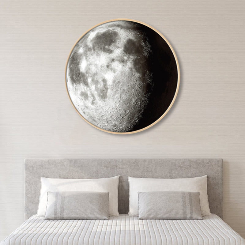 Textured Dark Color Canvas Kids Photo Print 3D Effect Planet Wall Art for Boys Room Clearhalo 'Art Gallery' 'Canvas Art' 'Kids' Arts' 1862338