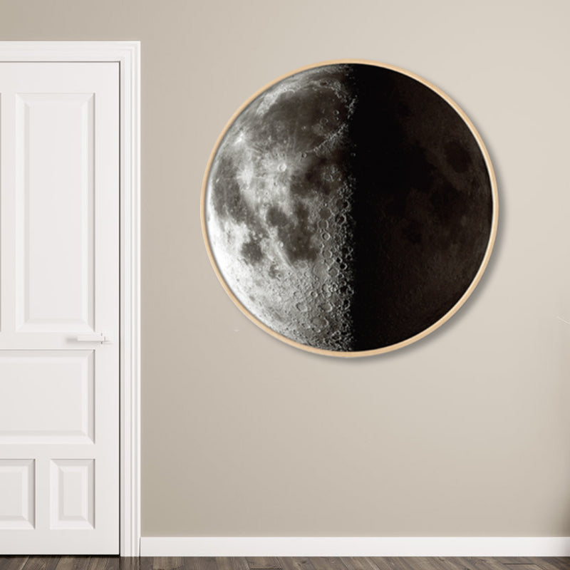 Textured Dark Color Canvas Kids Photo Print 3D Effect Planet Wall Art for Boys Room Clearhalo 'Art Gallery' 'Canvas Art' 'Kids' Arts' 1862341