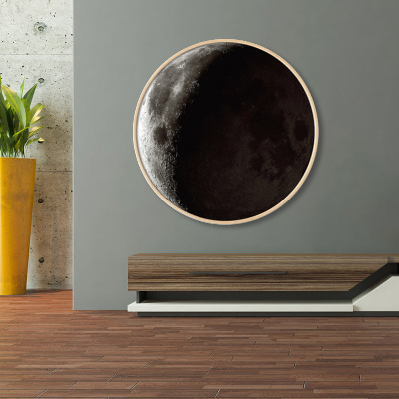 Textured Dark Color Canvas Kids Photo Print 3D Effect Planet Wall Art for Boys Room Clearhalo 'Art Gallery' 'Canvas Art' 'Kids' Arts' 1862345