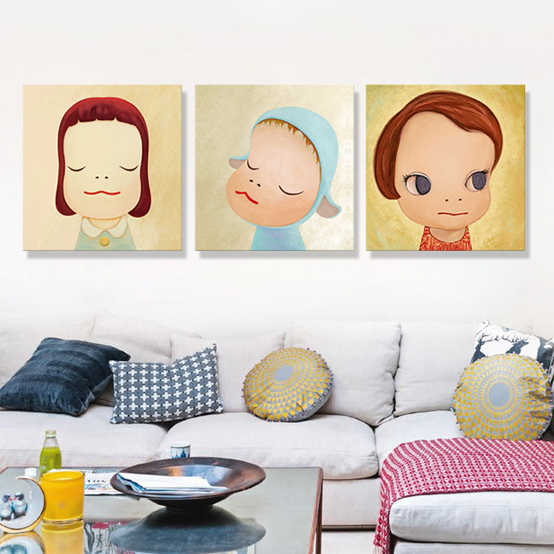 Pastel Illustration Baby Canvas Wall Art Figure Portrait Kids Textured Wall Decor Clearhalo 'Art Gallery' 'Canvas Art' 'Kids' Arts' 1862348