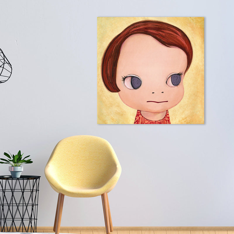 Pastel Illustration Baby Canvas Wall Art Figure Portrait Kids Textured Wall Decor Brown Clearhalo 'Art Gallery' 'Canvas Art' 'Kids' Arts' 1862359