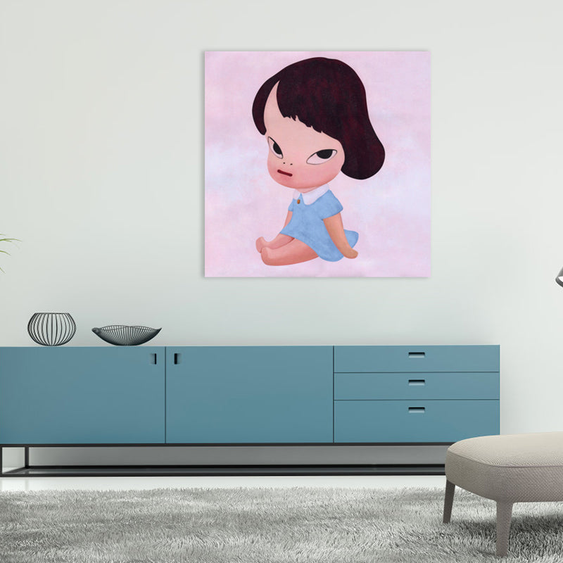Pastel Illustration Baby Canvas Wall Art Figure Portrait Kids Textured Wall Decor Blue Clearhalo 'Art Gallery' 'Canvas Art' 'Kids' Arts' 1862363