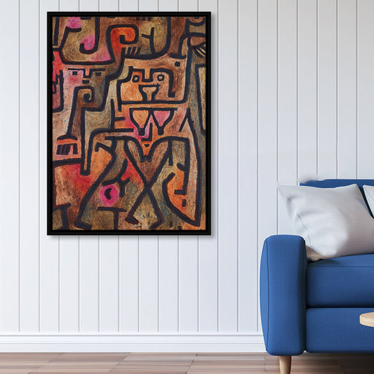 Brown Abstract Pattern Wrapped Canvas Textured Pop Art Stylish Living Room Wall Decor - Clearhalo - 'Arts' - 'Canvas Art' - 1862401
