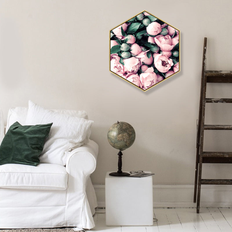 Photo Print Rose Blossom Canvas Light Color Scandinavian Wall Decor for Sitting Room