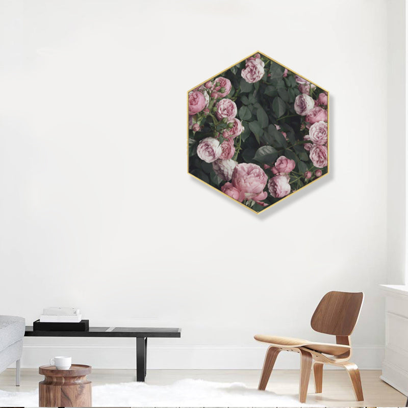 Photo Print Rose Blossom Canvas Light Color Scandinavian Wall Decor for Sitting Room