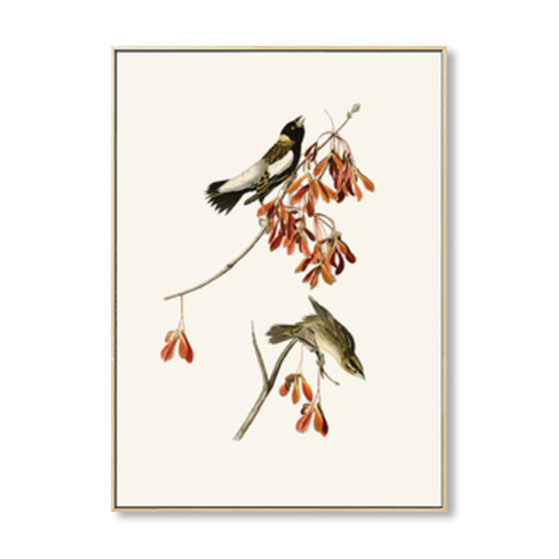 Soft Color Rustic Canvas Art Painting Bird on the Branches Wall Decor for Bedroom Clearhalo 'Art Gallery' 'Canvas Art' 'Country Art Gallery' 'French Country' 'Rustic' Arts' 1862460