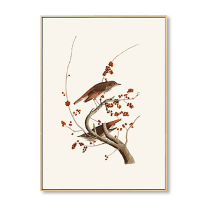 Soft Color Rustic Canvas Art Painting Bird on the Branches Wall Decor for Bedroom Clearhalo 'Art Gallery' 'Canvas Art' 'Country Art Gallery' 'French Country' 'Rustic' Arts' 1862464