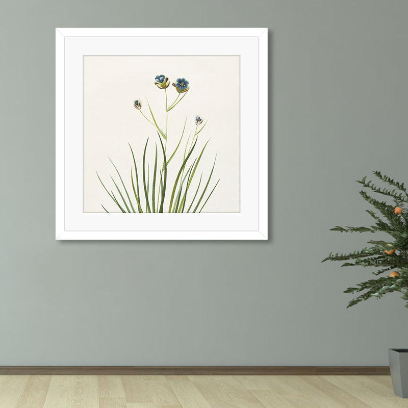 Floral Printed Wrapped Canvas Country Style Blossom Wall Art Decor in Pastel Color Blue Clearhalo 'Art Gallery' 'Canvas Art' 'Country Art Gallery' 'French Country' 'Rustic' Arts' 1862494