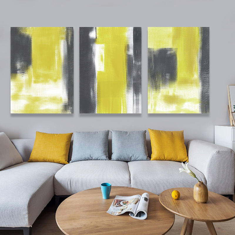 Brush Stroke Wall Decor Abstract Expressionism Canvas Multi-Piece Painting in Soft Color - Clearhalo - 'Arts' - 'Canvas Art' - 1862557