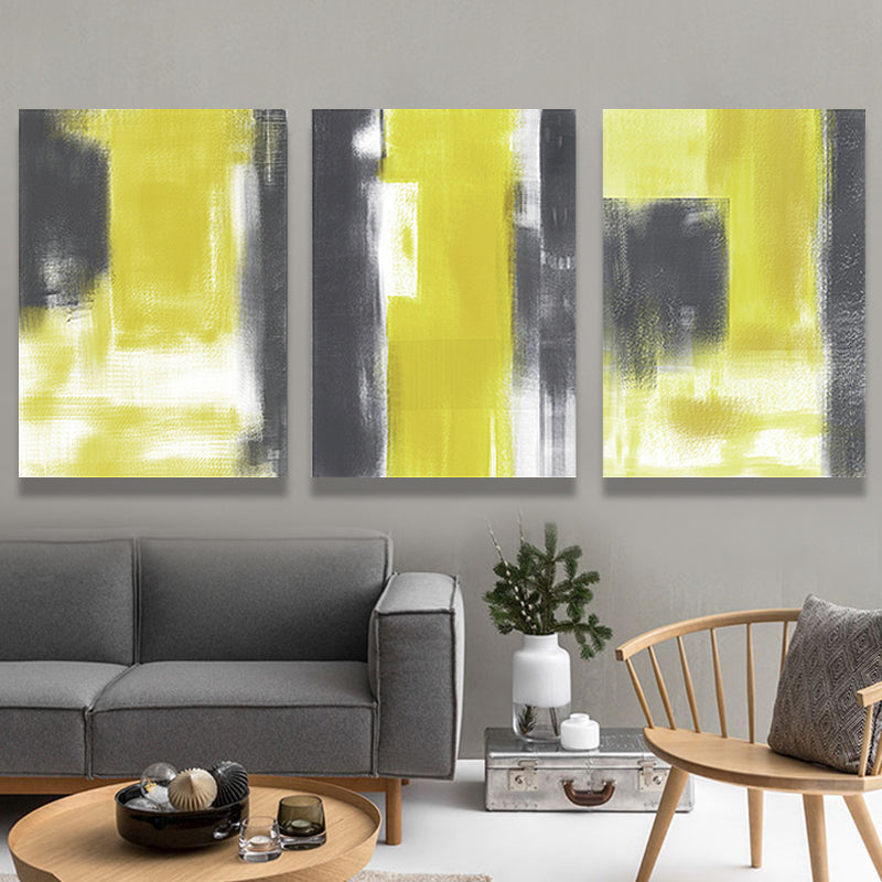 Brush Stroke Wall Decor Abstract Expressionism Canvas Multi-Piece Painting in Soft Color - Clearhalo - 'Arts' - 'Canvas Art' - 1862558