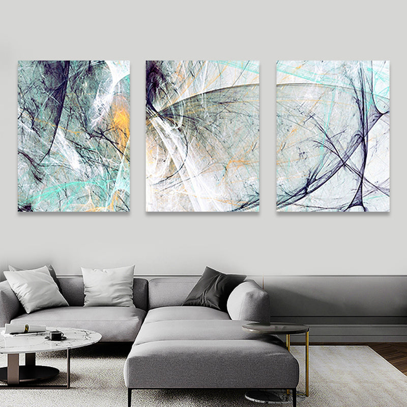 Brush Stroke Wall Decor Abstract Expressionism Canvas Multi-Piece Painting in Soft Color - Clearhalo - 'Arts' - 'Canvas Art' - 1862565