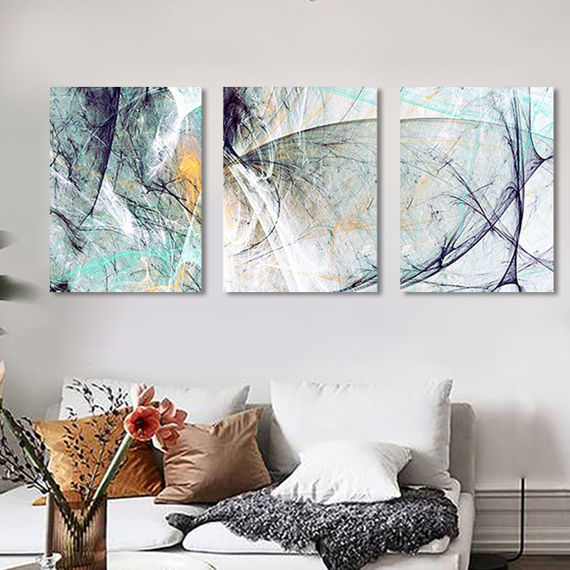 Brush Stroke Wall Decor Abstract Expressionism Canvas Multi-Piece Painting in Soft Color - Clearhalo - 'Arts' - 'Canvas Art' - 1862566