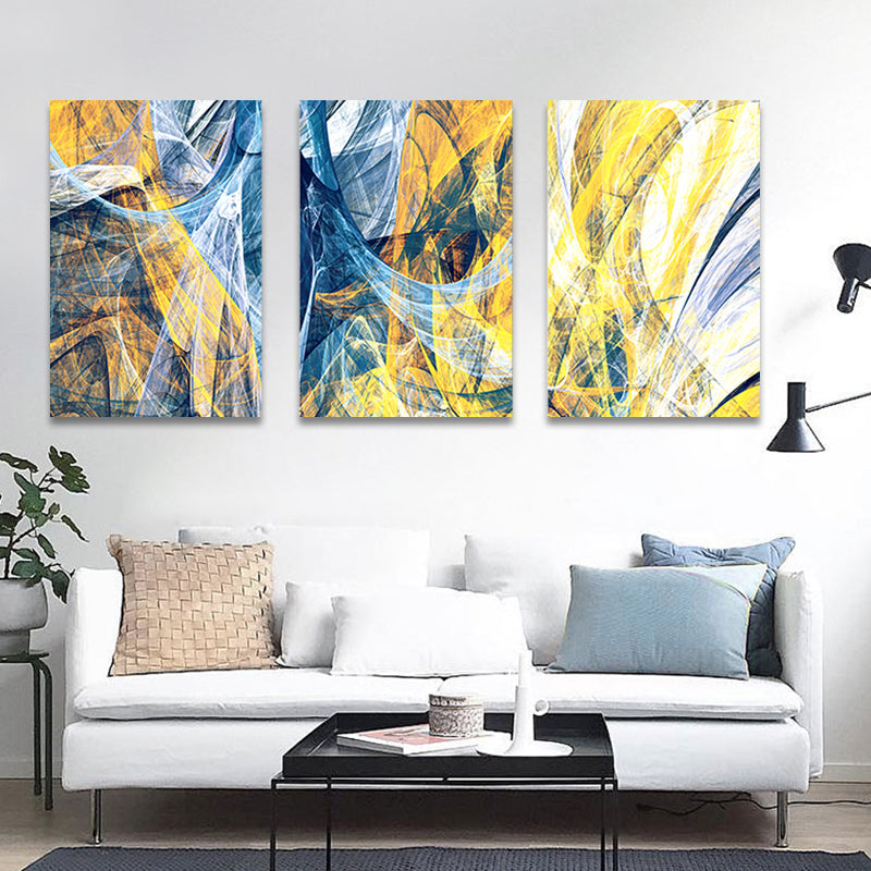 Brush Stroke Wall Decor Abstract Expressionism Canvas Multi-Piece Painting in Soft Color - Clearhalo - 'Arts' - 'Canvas Art' - 1862569