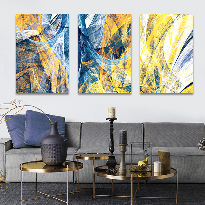 Brush Stroke Wall Decor Abstract Expressionism Canvas Multi-Piece Painting in Soft Color - Clearhalo - 'Arts' - 'Canvas Art' - 1862570