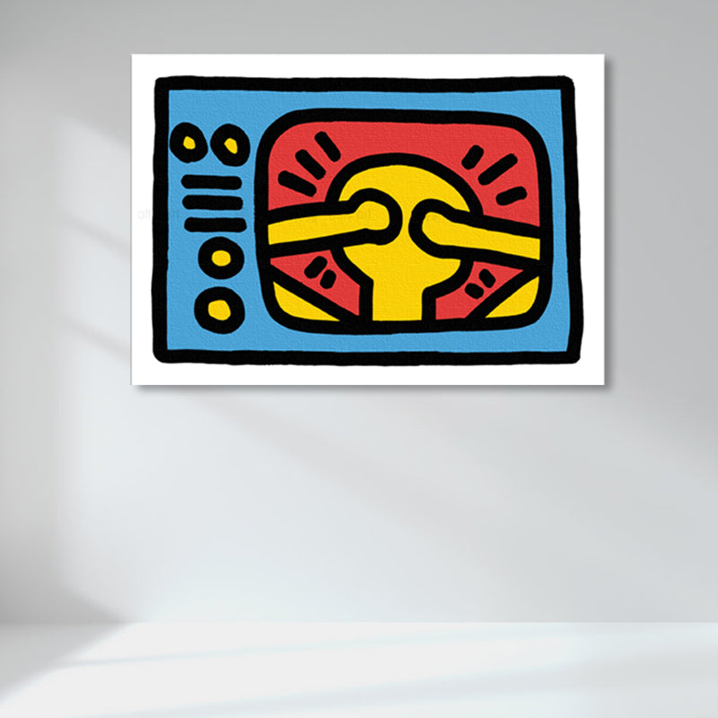 Novel Figure Graphic Painting Pop Art Canvas Wall Decor in Light Color for Bathroom Clearhalo 'Arts' 'Canvas Art' 1862642