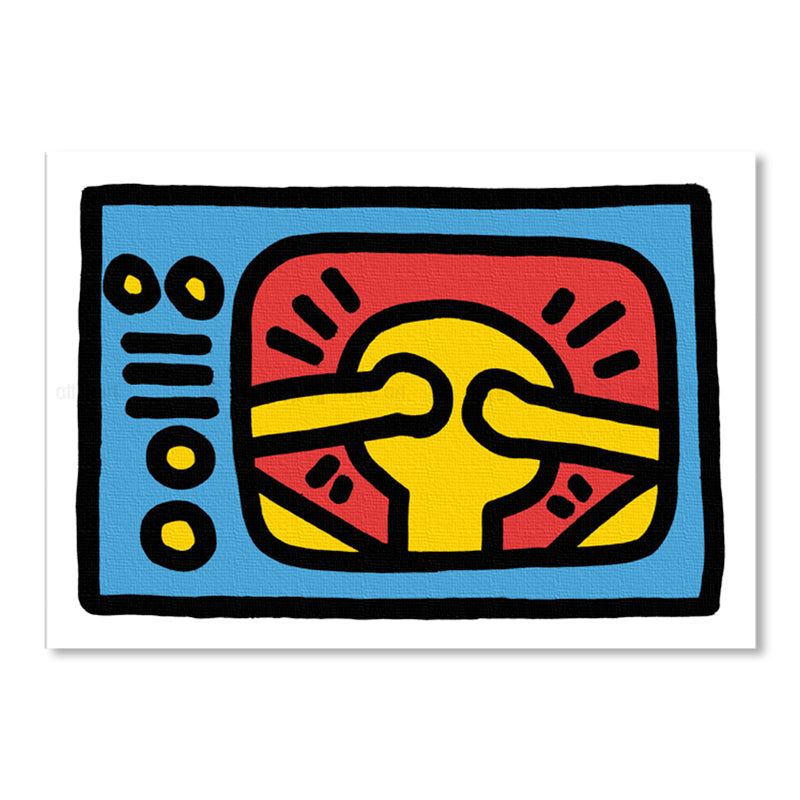 Novel Figure Graphic Painting Pop Art Canvas Wall Decor in Light Color for Bathroom Clearhalo 'Arts' 'Canvas Art' 1862643