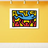 Novel Figure Graphic Painting Pop Art Canvas Wall Decor in Light Color for Bathroom Clearhalo 'Arts' 'Canvas Art' 1862648