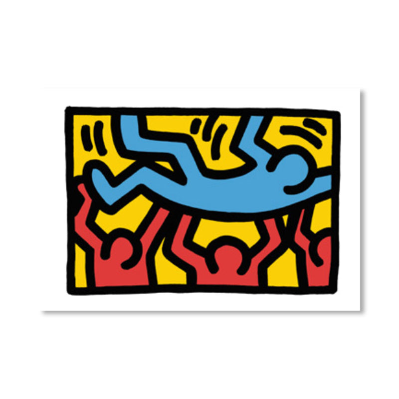 Novel Figure Graphic Painting Pop Art Canvas Wall Decor in Light Color for Bathroom Clearhalo 'Arts' 'Canvas Art' 1862649