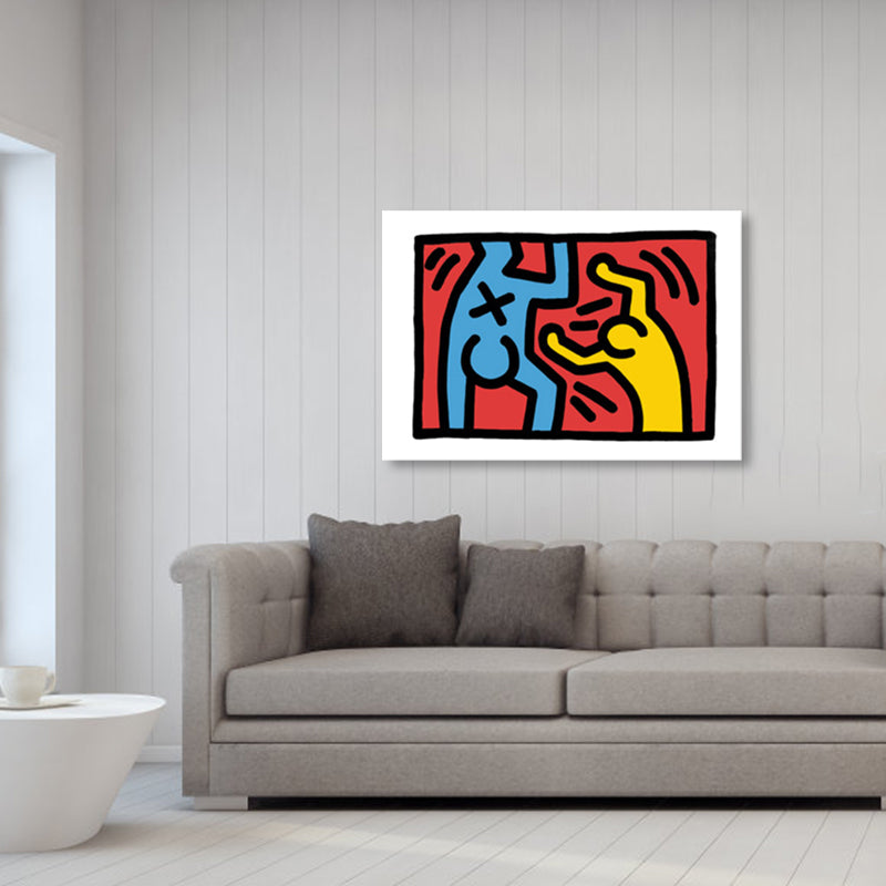 Novel Figure Graphic Painting Pop Art Canvas Wall Decor in Light Color for Bathroom Clearhalo 'Arts' 'Canvas Art' 1862652