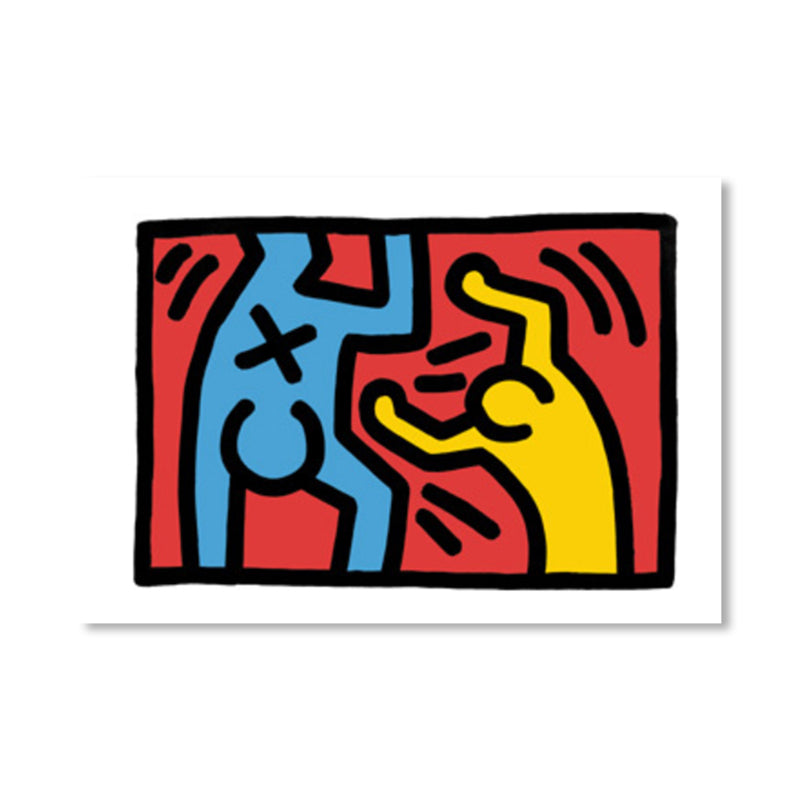 Novel Figure Graphic Painting Pop Art Canvas Wall Decor in Light Color for Bathroom Clearhalo 'Arts' 'Canvas Art' 1862653