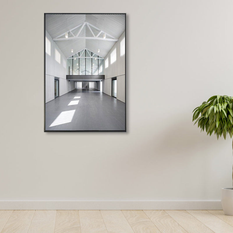 Photo Hallway Canvas Contemporary Style Building Painting in Light Color for Study Room Clearhalo 'Art Gallery' 'Canvas Art' 'Contemporary Art Gallery' 'Modern' Arts' 1862656