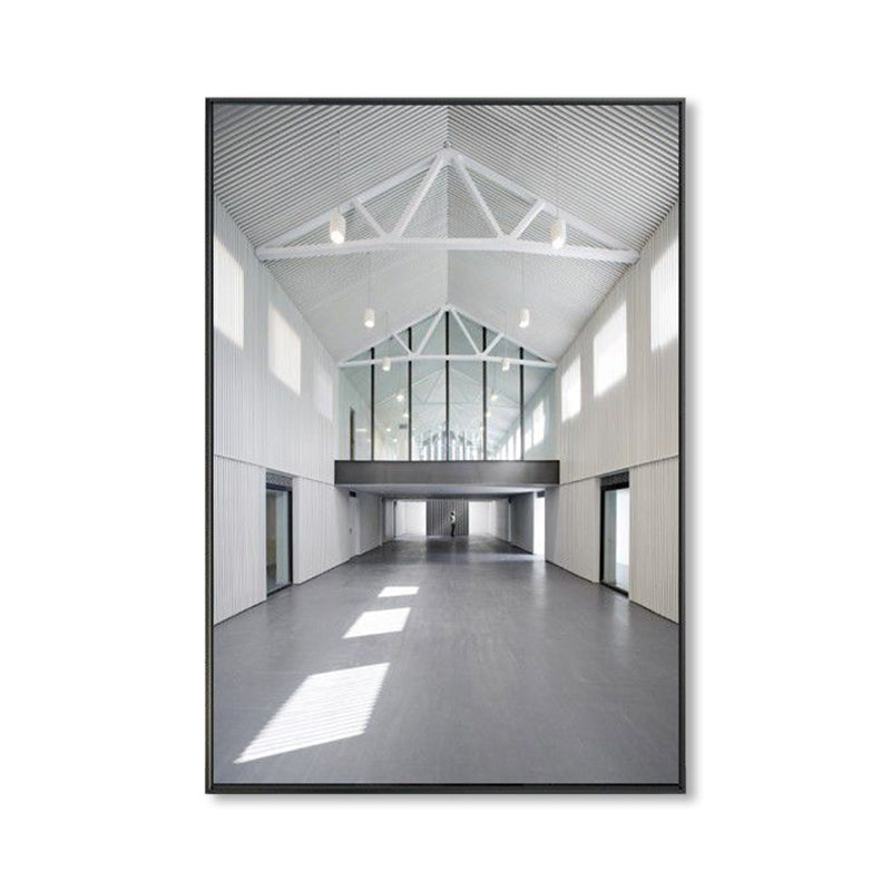 Photo Hallway Canvas Contemporary Style Building Painting in Light Color for Study Room Clearhalo 'Art Gallery' 'Canvas Art' 'Contemporary Art Gallery' 'Modern' Arts' 1862657