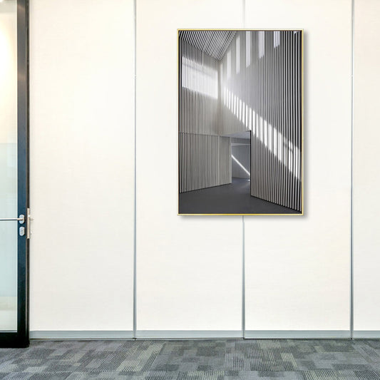 Photo Hallway Canvas Contemporary Style Building Painting in Light Color for Study Room Gloss White Clearhalo 'Art Gallery' 'Canvas Art' 'Contemporary Art Gallery' 'Modern' Arts' 1862666