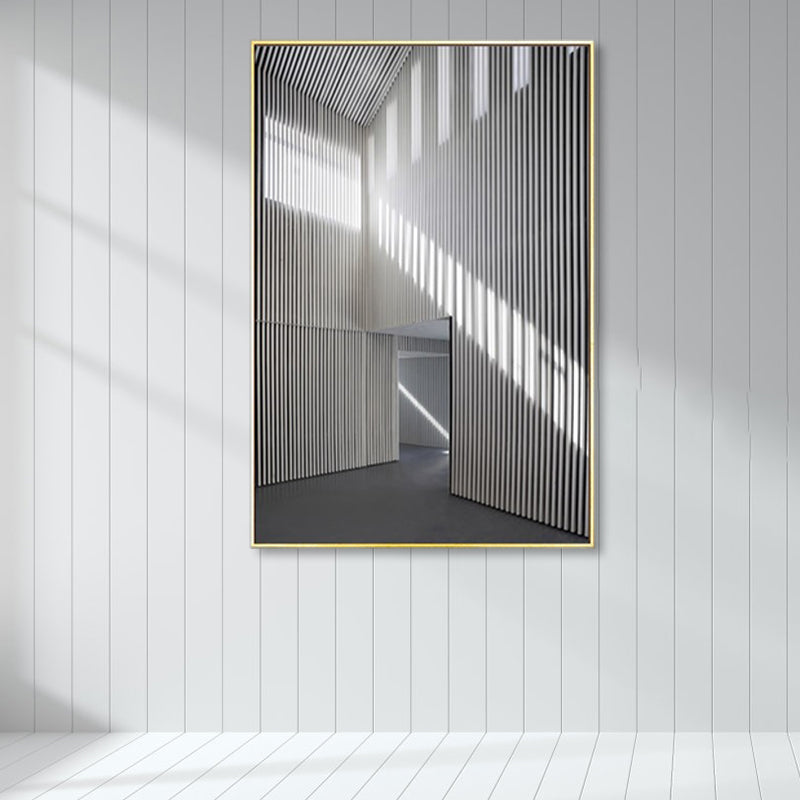 Photo Hallway Canvas Contemporary Style Building Painting in Light Color for Study Room Clearhalo 'Art Gallery' 'Canvas Art' 'Contemporary Art Gallery' 'Modern' Arts' 1862668