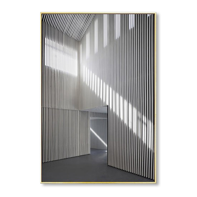 Photo Hallway Canvas Contemporary Style Building Painting in Light Color for Study Room Clearhalo 'Art Gallery' 'Canvas Art' 'Contemporary Art Gallery' 'Modern' Arts' 1862669