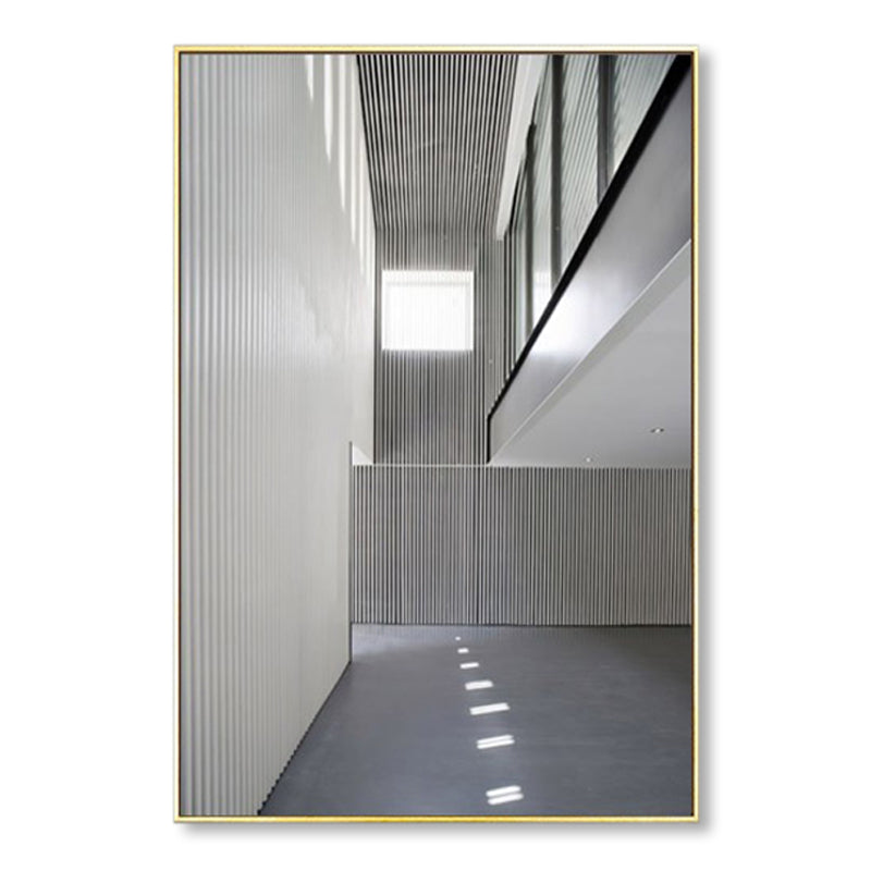 Photo Hallway Canvas Contemporary Style Building Painting in Light Color for Study Room Clearhalo 'Art Gallery' 'Canvas Art' 'Contemporary Art Gallery' 'Modern' Arts' 1862673