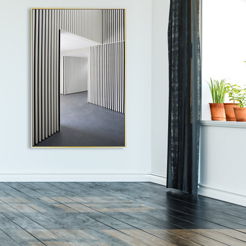 Photo Hallway Canvas Contemporary Style Building Painting in Light Color for Study Room Clearhalo 'Art Gallery' 'Canvas Art' 'Contemporary Art Gallery' 'Modern' Arts' 1862675