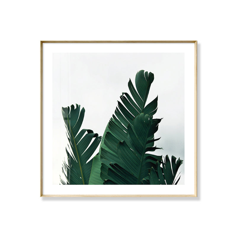 Green Banana Leaves Canvas Print Botanical Tropix Textured Wall Art for Dining Room Clearhalo 'Art Gallery' 'Canvas Art' 'Coastal Art Gallery' 'Tropical' Arts' 1862689