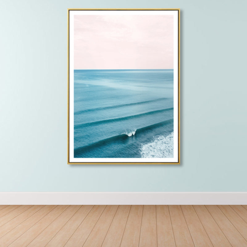 Tropical Canvas Print Blue Photographic Sea Surface with Waves Wall Art for Living Room Blue Clearhalo 'Art Gallery' 'Canvas Art' 'Coastal Art Gallery' 'Tropical' Arts' 1862693