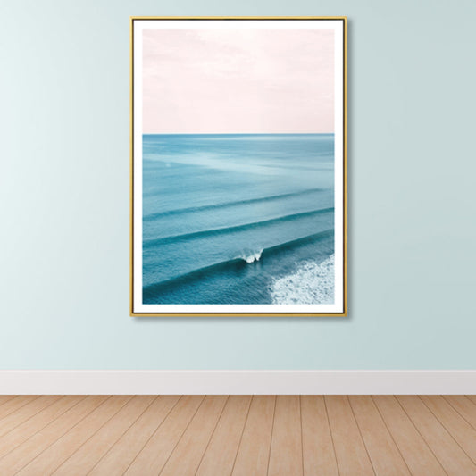 Tropical Canvas Print Blue Photographic Sea Surface with Waves Wall Art for Living Room Blue Clearhalo 'Art Gallery' 'Canvas Art' 'Coastal Art Gallery' 'Tropical' Arts' 1862693